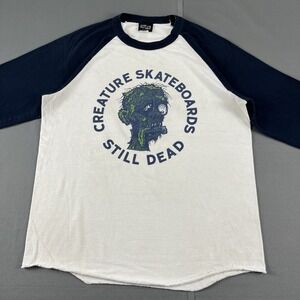 Vintage 90s Creature Skateboards 3/4 Sleeve Graphic Skate T-Shirt Men's L